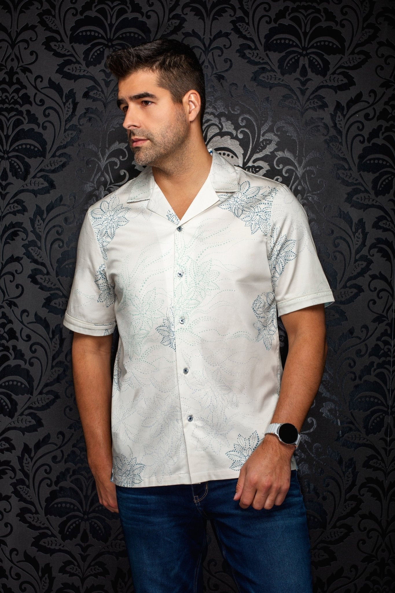 Manches Courtes Flat Collar | SANDY, Cream - AU NOIR