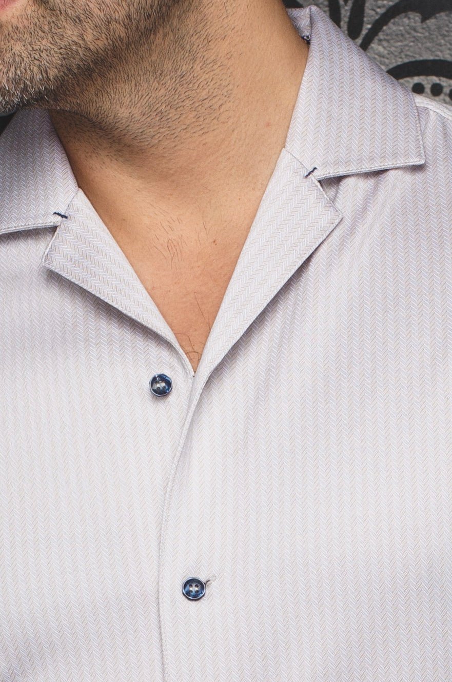 Manches Courtes Flat Collar | WAIKIKI, Stone - AU NOIR