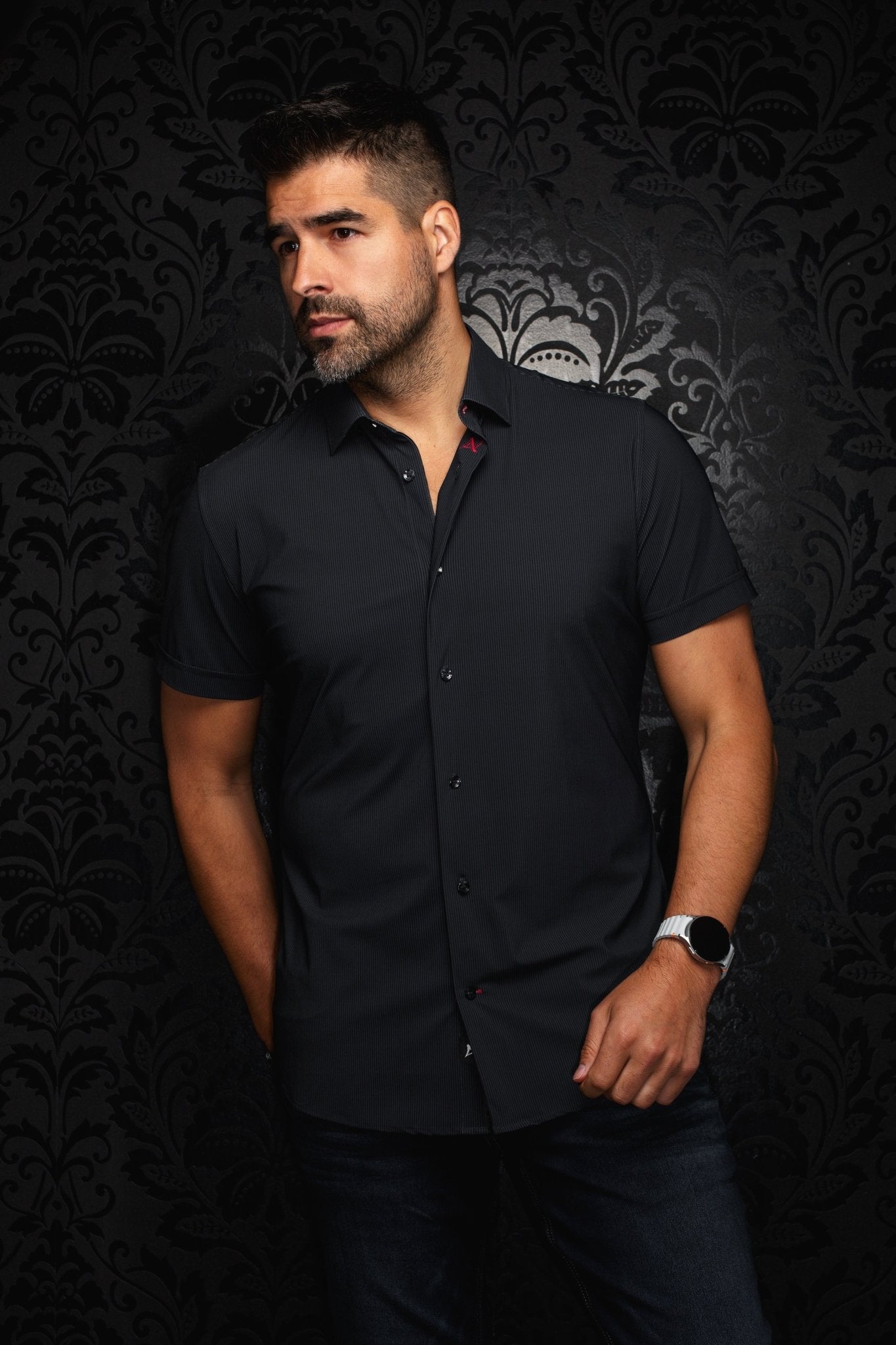 MANCHES COURTES NYLON | NICK STRP, Black - AU NOIR