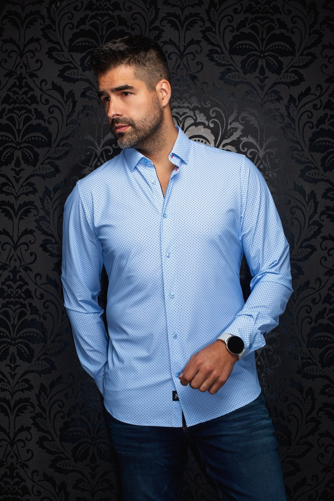 MANCHES LONGUES NYLON | NICOLAS GEO, Blue - AU NOIR