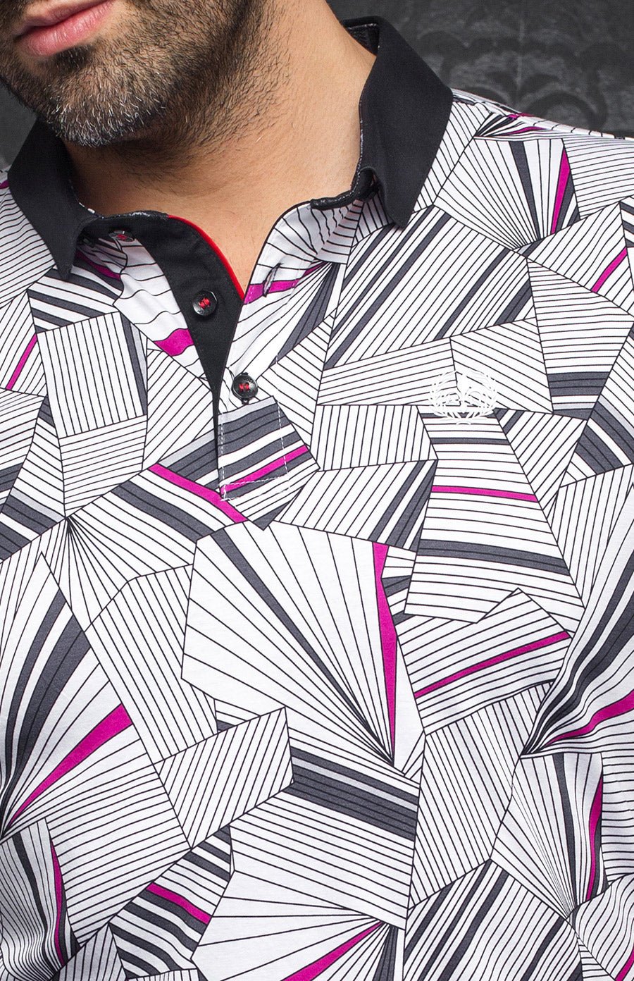 Polo - KIPLING, WHITE FUSHIA - AU NOIR