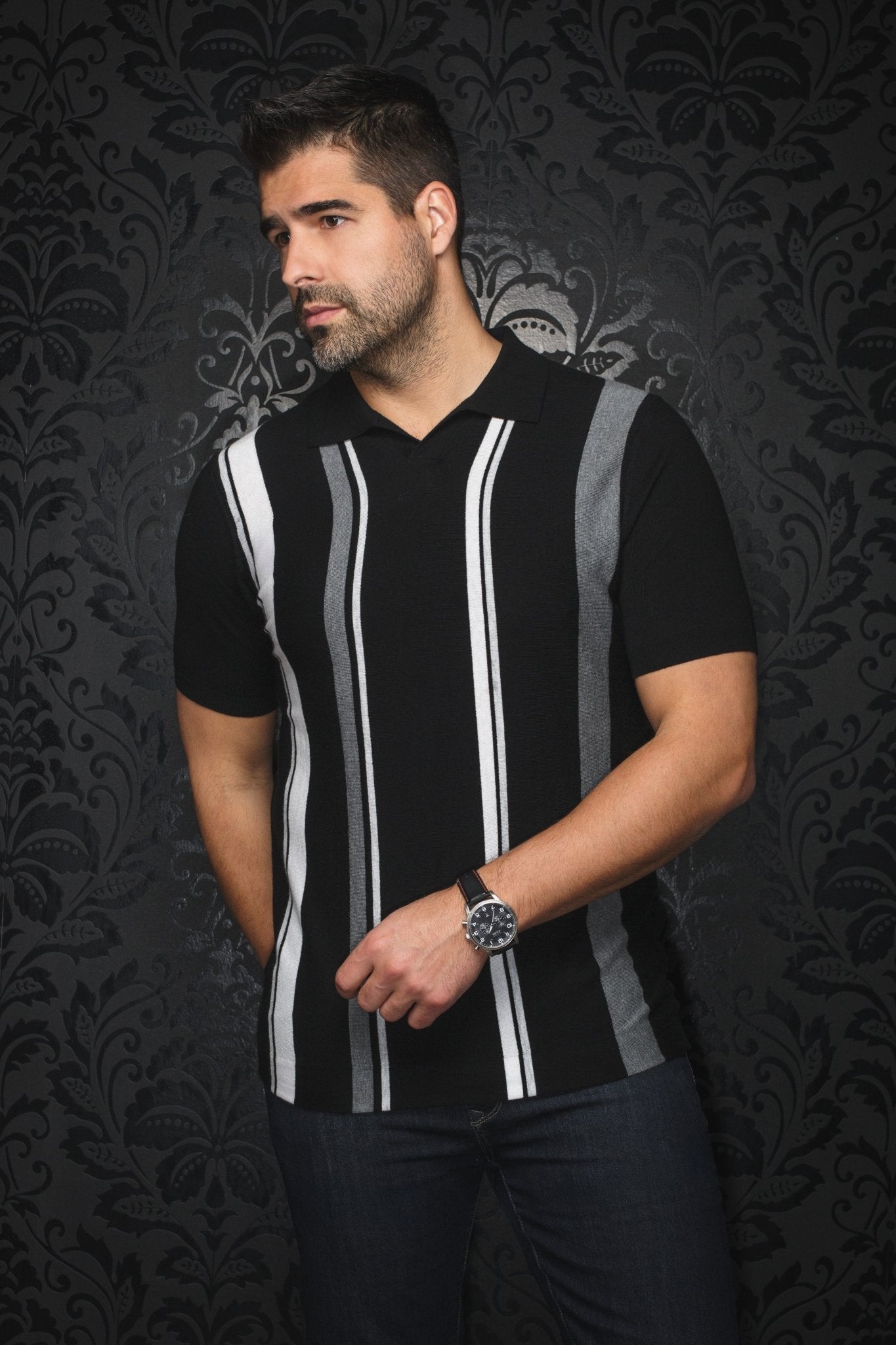 POLO LAINE DE MÉRINOS | AVERY, Black - AU NOIR