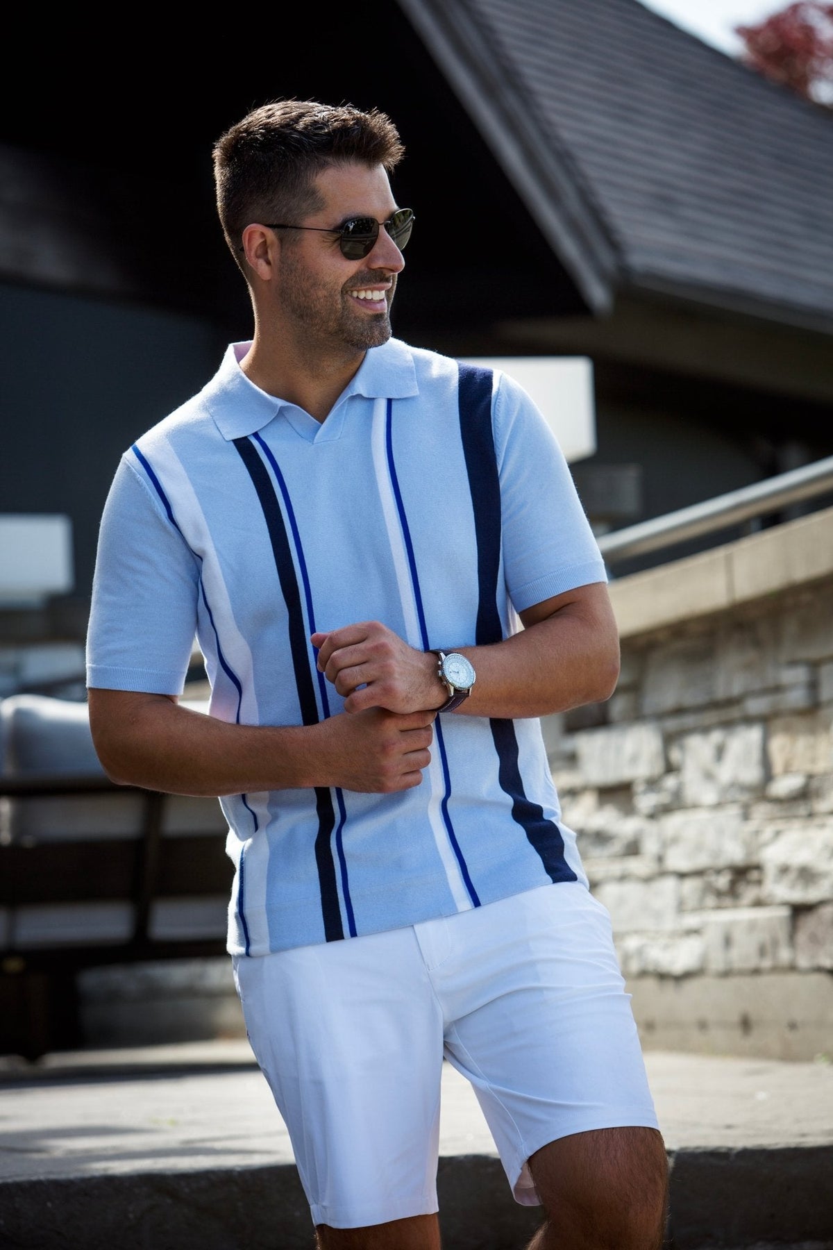 POLO LAINE DE MÉRINOS | AVERY, Light Blue - AU NOIR