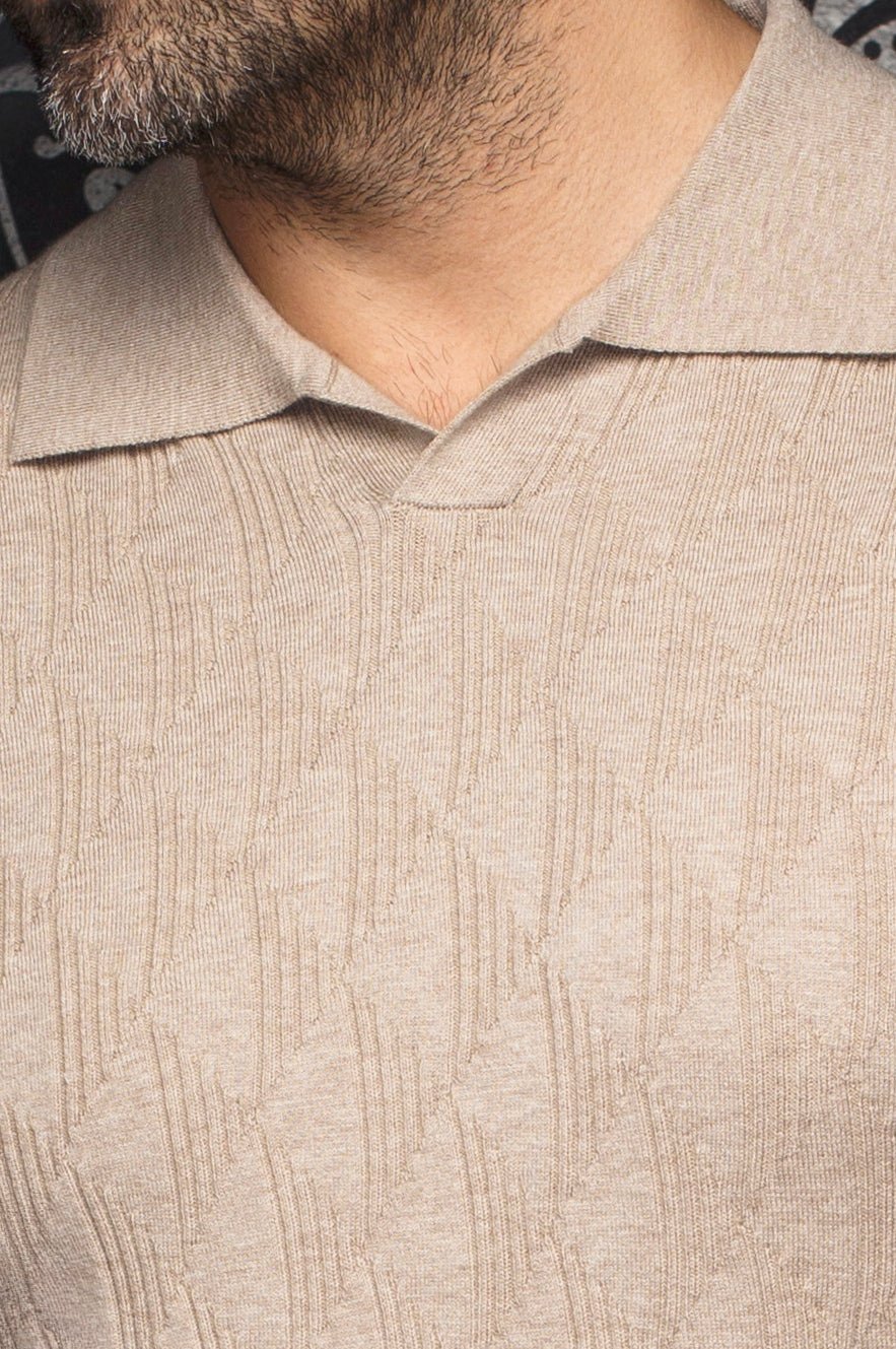 POLO LAINE DE MÉRINOS | LOWICK, Stone - AU NOIR