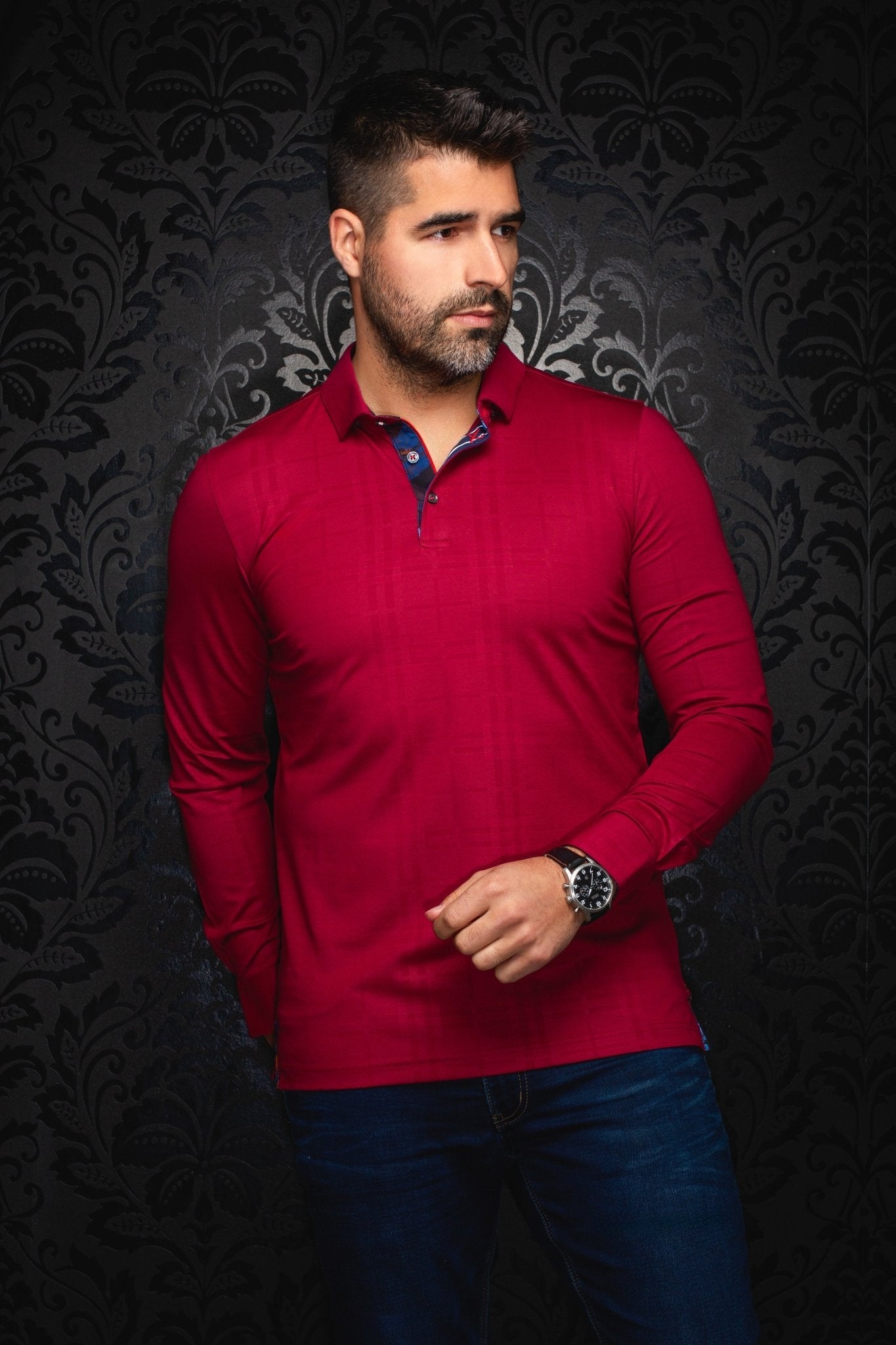 POLO MANCHES LONGUES | CHELSEA, Cabernet - AU NOIR