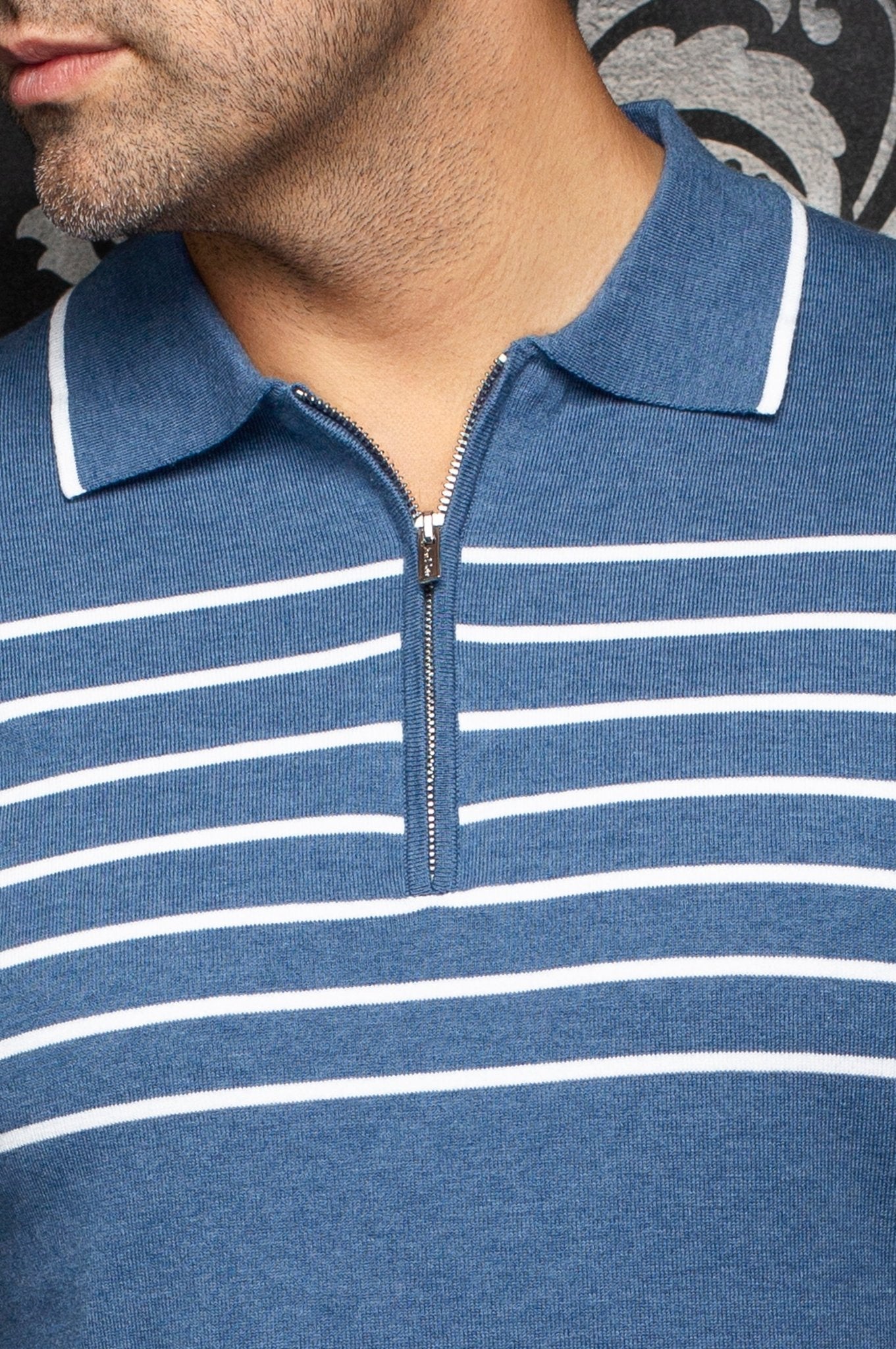 POLO TRICOT | OBAN, Teal - AU NOIR