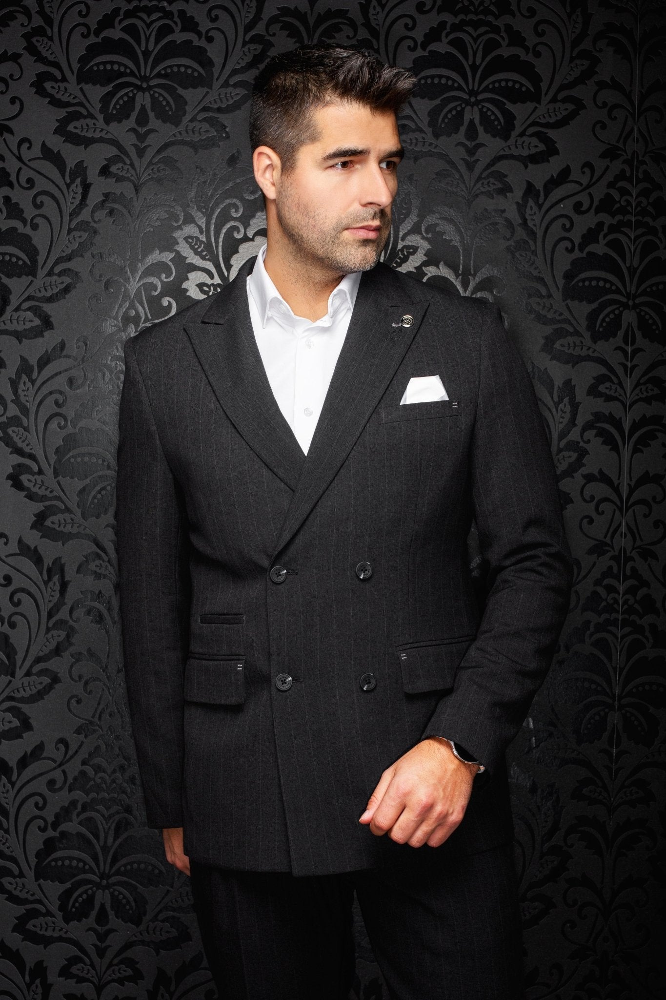 VESTON DOUBLE BOUTONNAGE | BOMER, Black - AU NOIR