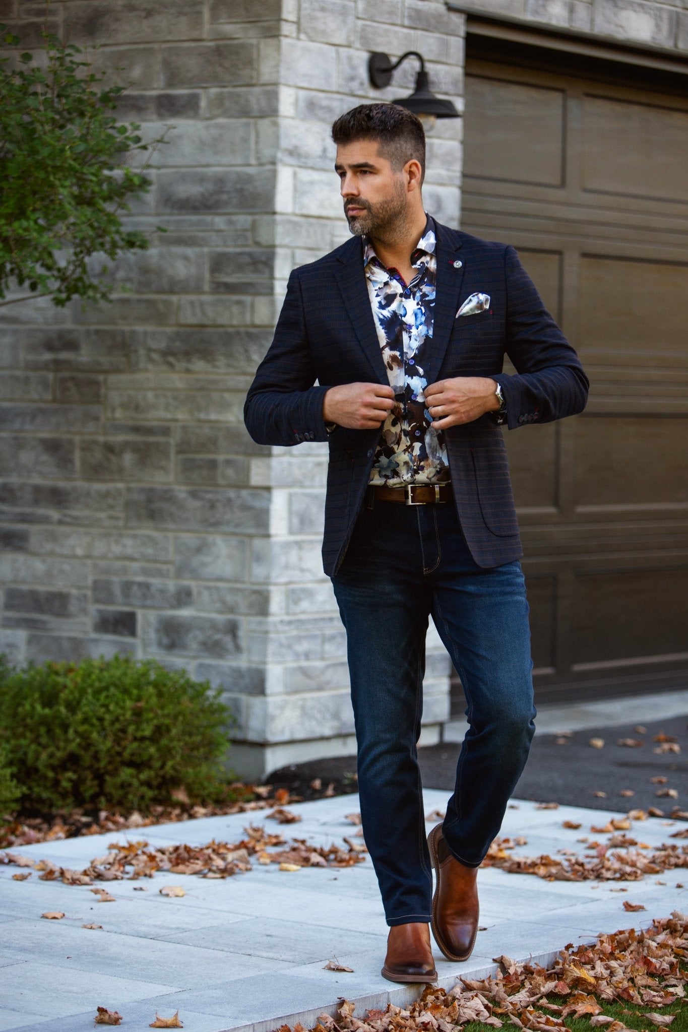 VESTON | ELBA, Navy Brown - AU NOIR
