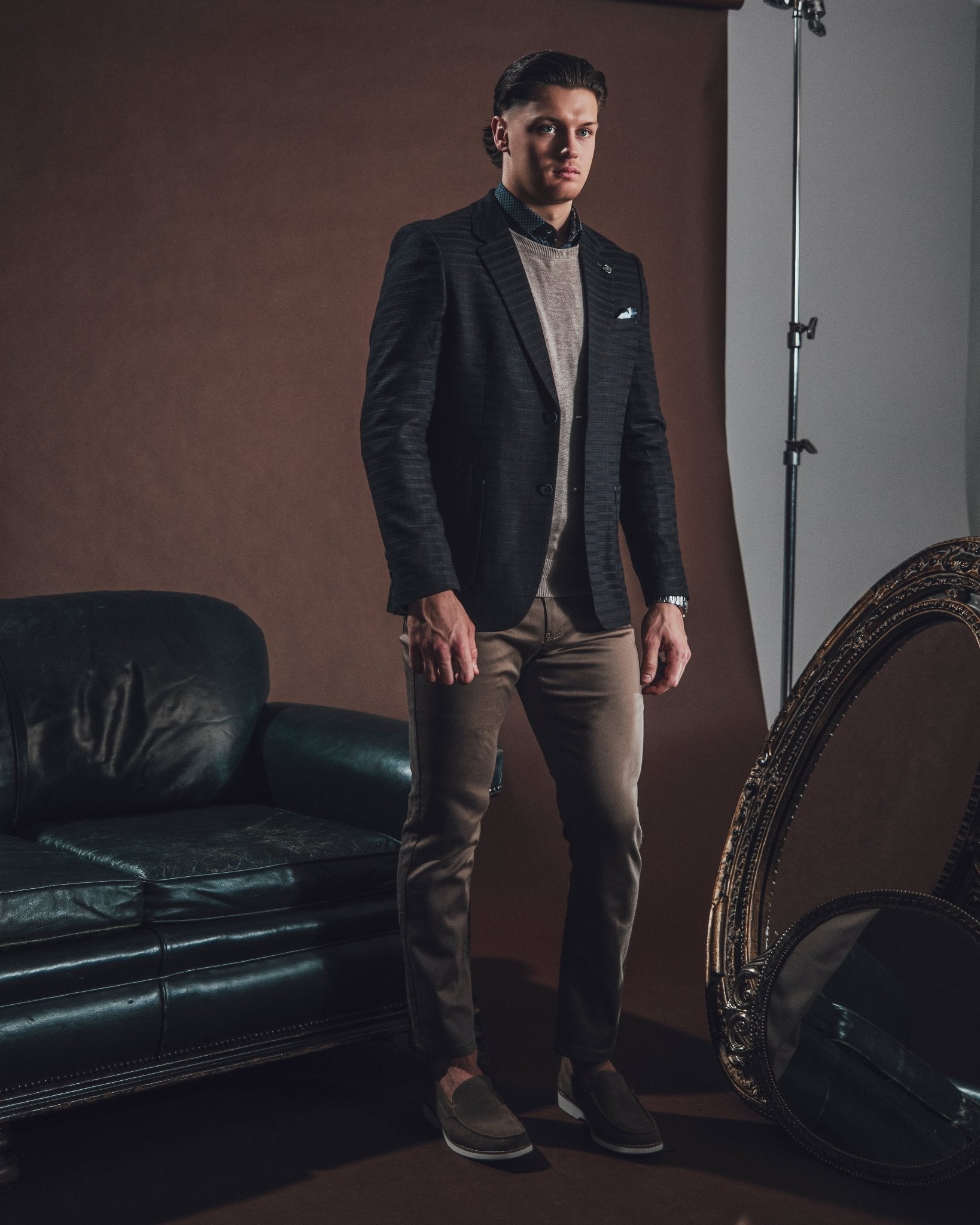 VESTON | ELBA, Navy Brown - AU NOIR